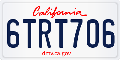 CA license plate 6TRT706