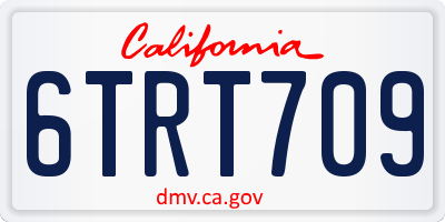 CA license plate 6TRT709