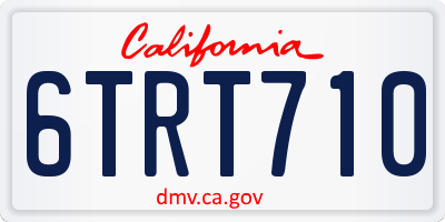 CA license plate 6TRT710