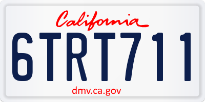 CA license plate 6TRT711