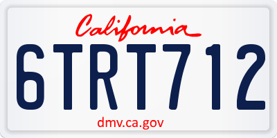 CA license plate 6TRT712