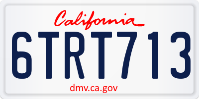 CA license plate 6TRT713