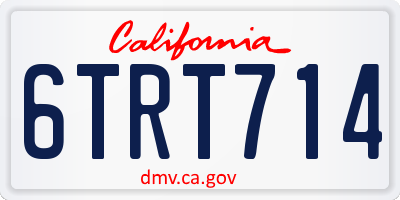 CA license plate 6TRT714