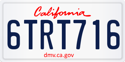 CA license plate 6TRT716