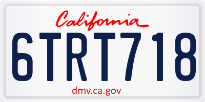 CA license plate 6TRT718