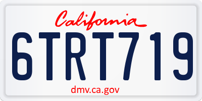 CA license plate 6TRT719