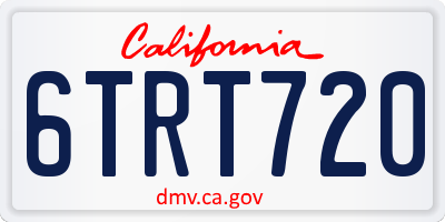 CA license plate 6TRT720