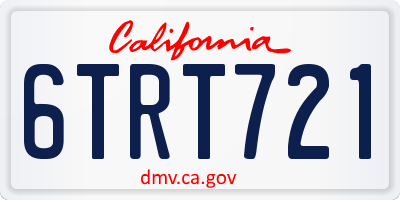 CA license plate 6TRT721