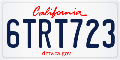 CA license plate 6TRT723