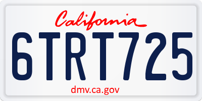 CA license plate 6TRT725