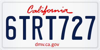 CA license plate 6TRT727