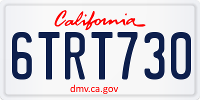 CA license plate 6TRT730