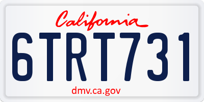 CA license plate 6TRT731