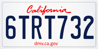 CA license plate 6TRT732