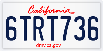 CA license plate 6TRT736