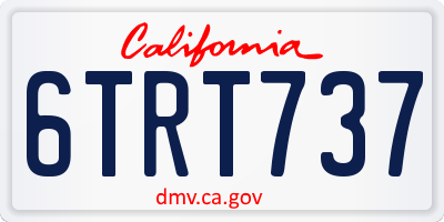 CA license plate 6TRT737