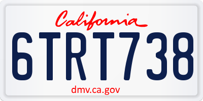 CA license plate 6TRT738