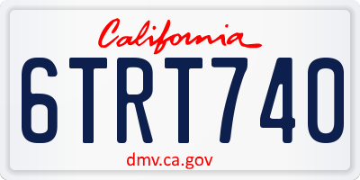 CA license plate 6TRT740