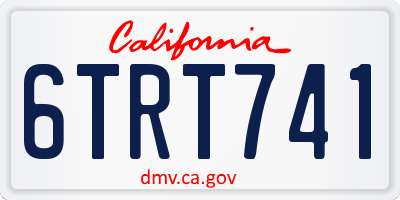 CA license plate 6TRT741