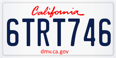 CA license plate 6TRT746