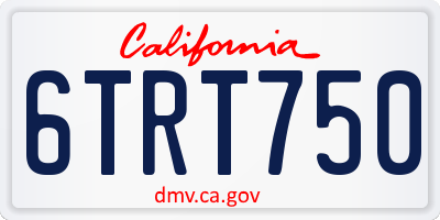 CA license plate 6TRT750