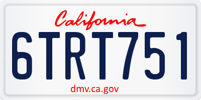 CA license plate 6TRT751