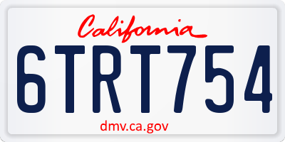 CA license plate 6TRT754