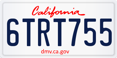 CA license plate 6TRT755