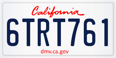 CA license plate 6TRT761