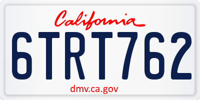 CA license plate 6TRT762
