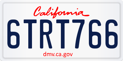 CA license plate 6TRT766