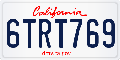 CA license plate 6TRT769