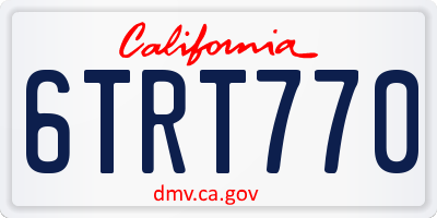 CA license plate 6TRT770