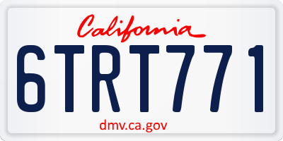 CA license plate 6TRT771