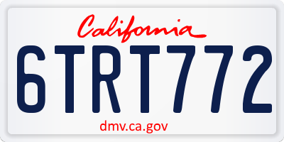 CA license plate 6TRT772