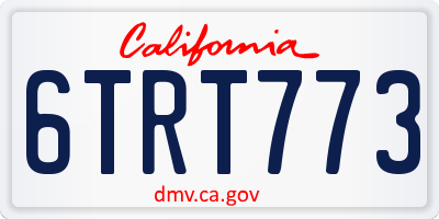 CA license plate 6TRT773