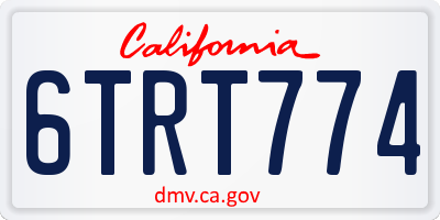 CA license plate 6TRT774
