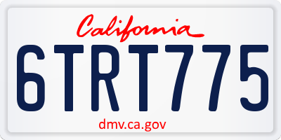 CA license plate 6TRT775