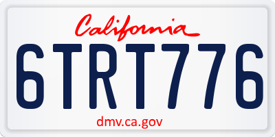 CA license plate 6TRT776