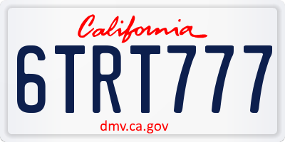 CA license plate 6TRT777