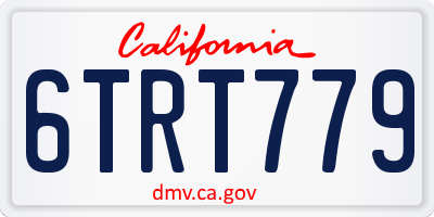 CA license plate 6TRT779