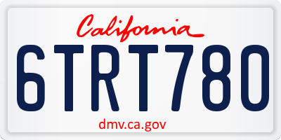 CA license plate 6TRT780