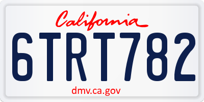 CA license plate 6TRT782