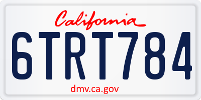 CA license plate 6TRT784