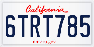 CA license plate 6TRT785