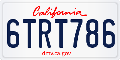 CA license plate 6TRT786