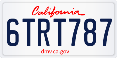 CA license plate 6TRT787