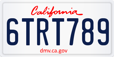 CA license plate 6TRT789