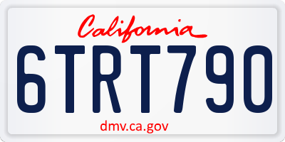 CA license plate 6TRT790