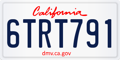 CA license plate 6TRT791